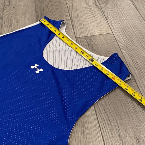 Under Armour Double Reversible Basketball Jersey Men's *XL Blue/White Mesh Tank - Picture 11 of 12